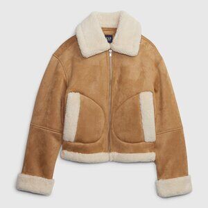 GAP Faux Suede Sherpa Bomber Jacket